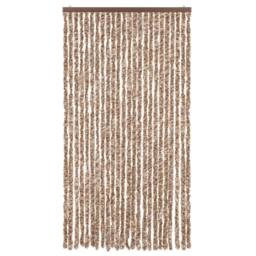 Berkfield Home Soft Fly Curtain Beige & Dark Brown 100x230 cm Chenille - thumbnail 1