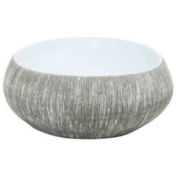 Berkfield Home Durable Countertop Basin Grey & Blue Oval 59x40x15 cm Ceramic - Size: 59 x 40 x 15 cm - thumbnail 5
