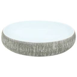 Berkfield Home Durable Countertop Basin Grey & Blue Oval 59x40x15 cm Ceramic - Size: 59 x 40 x 15 cm - thumbnail 4