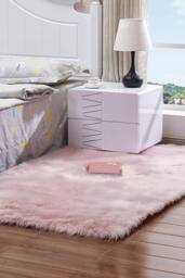 Living and Home 60Cm x 90Cm Handmade Shag Pink Rug - Size: 60 cm x 90 cm - thumbnail 1