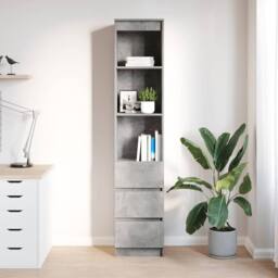 Berkfield Home Highboard Concrete Grey 37.5x35x180 cm Engineered Wood - thumbnail 1
