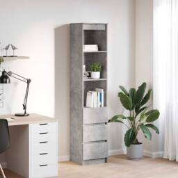Berkfield Home Highboard Concrete Grey 37.5x35x180 cm Engineered Wood - thumbnail 2