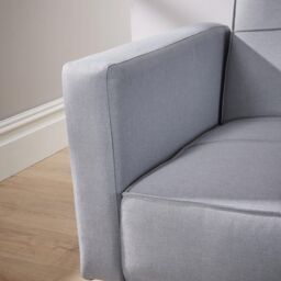 Home Source Double Sofa Bed Folding Buttoned Detailing 2 Cushions 3 Seater in Light Grey - thumbnail 8