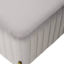 Wyld and Coco Velvet Grey Bench with Gold Metal Legs - 91 x 47 cm - thumbnail 5