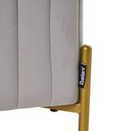 Wyld and Coco Velvet Grey Bench with Gold Metal Legs - 91 x 47 cm - thumbnail 6