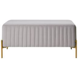 Wyld and Coco Velvet Grey Bench with Gold Metal Legs - 91 x 47 cm - thumbnail 3