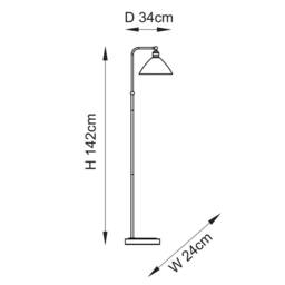 Netlighting Bellora Glass Floor Lamp Antique Brass Plate & Clear Glass 10W LED E27 in Bronze - thumbnail 6