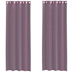 Berkfield Home Voile Curtains with Grommets 2 pcs Purple 140x260 cm - thumbnail 2
