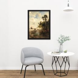 "Artery8 Wall Art Print Moran Fort George Island Florida Large Framed Wall Décor Art in White - Size: W18"" x H24""" - thumbnail 2