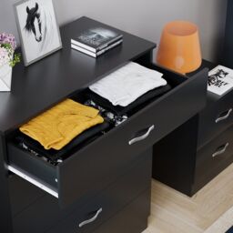 Home Discount Vida Designs Riano 5 Drawer Chest Of Drawers Storage in Black - thumbnail 8