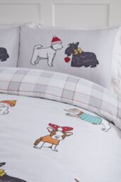 Rapport Home Winter Tails Reversible Duvet Cover Set with Pillowcase in White - Size: Double - thumbnail 3