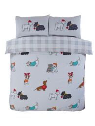 Rapport Home Winter Tails Reversible Duvet Cover Set with Pillowcase in White - Size: Double - thumbnail 2