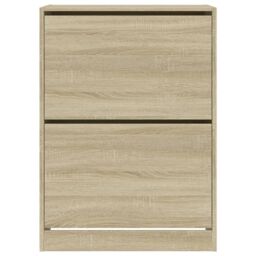 Berkfield Home Shoe Cabinet with 2 Flip-Drawers Sonoma Oak 80x42x108 cm in Brown - Size: 80 x 42 x 108 cm - thumbnail 6