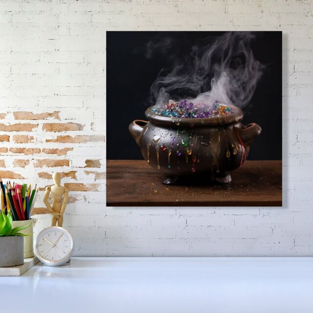 Warren Reed - Designer Contemporary Bubbling Cauldron Canvas - Size: w10 inch x h10 inch - image 1