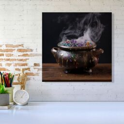Warren Reed - Designer Contemporary Bubbling Cauldron Canvas - Size: w10 inch x h10 inch - thumbnail 1