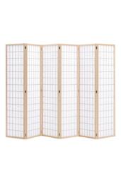 Living and Home 6-Panel Natural Solid Wood Folding Room Divider Screen - thumbnail 3