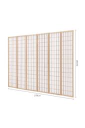 Living and Home 6-Panel Natural Solid Wood Folding Room Divider Screen - thumbnail 6