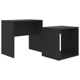 Berkfield Home Sturdy Coffee Table Set Black 48x30x45 cm Engineered Wood - Size: 48 x 30 x 45 cm - thumbnail 3