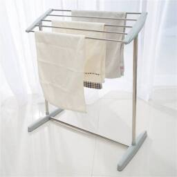 VOGREX Freestanding Stainless Steel Clothes Drying Rack Adjustable 4 Seasons in Grey - thumbnail 1