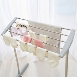 VOGREX Freestanding Stainless Steel Clothes Drying Rack Adjustable 4 Seasons in Grey - thumbnail 5