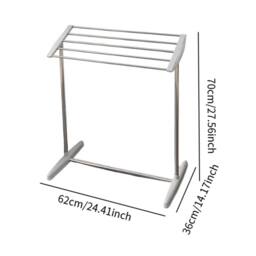 VOGREX Freestanding Stainless Steel Clothes Drying Rack Adjustable 4 Seasons in Grey - thumbnail 2
