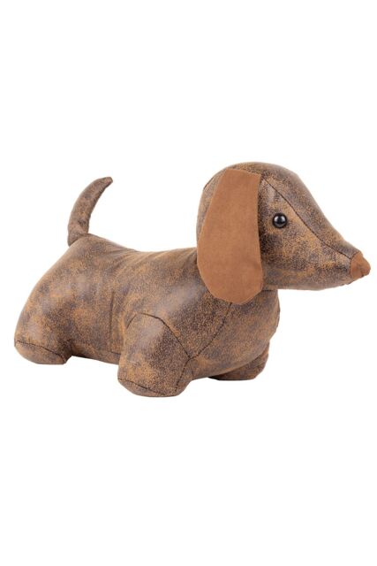 Paoletti Dexter Faux Leather Novelty Door Stop in Brown - image 1