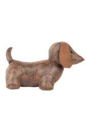 Paoletti Dexter Faux Leather Novelty Door Stop in Brown - thumbnail 2