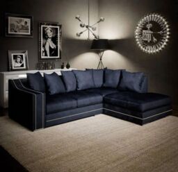 Snugg Furniture UK Limited (Right Hand) Robin Studed Corner Sofa in Charcoal - thumbnail 1