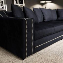 Snugg Furniture UK Limited (Right Hand) Robin Studed Corner Sofa in Charcoal - thumbnail 3