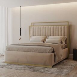 HOB Furniture Repton Metal Bed in Cream - Size: Double - thumbnail 1