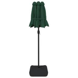 Berkfield Home Double-Head Parasol with LEDs Green 316x240 cm - thumbnail 7