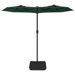 Berkfield Home Double-Head Parasol with LEDs Green 316x240 cm - thumbnail 4