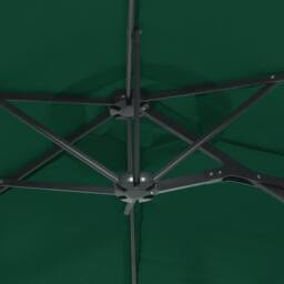 Berkfield Home Double-Head Parasol with LEDs Green 316x240 cm - thumbnail 8