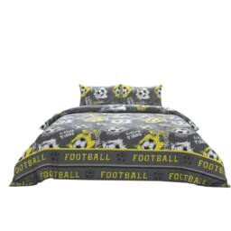 Snug City Football Kids Bedding Set Sporty Soccer Design for Children in Grey - Size: Single - thumbnail 2