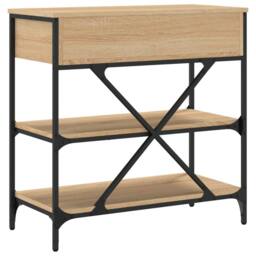 Berkfield Home Decorative Console Table Sonoma Oak 75x34.5x75 cm Engineered Wood in Light Brown - thumbnail 7
