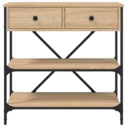 Berkfield Home Decorative Console Table Sonoma Oak 75x34.5x75 cm Engineered Wood in Light Brown - thumbnail 5