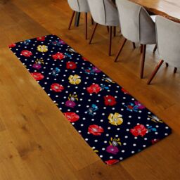 Benjamin Tate Design Flowers & Spots Runner Rug in Natural - Size: 67 cm x 230 cm - thumbnail 2