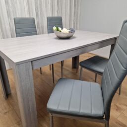 KOSY KOALA Modern Grey Rectangle Dining Table Set With 4 Grey Chairs Dining Room Furniture in Brown - thumbnail 3