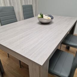 KOSY KOALA Modern Grey Rectangle Dining Table Set With 4 Grey Chairs Dining Room Furniture in Brown - thumbnail 4