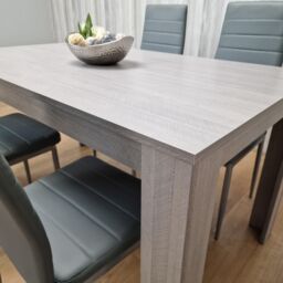 KOSY KOALA Modern Grey Rectangle Dining Table Set With 4 Grey Chairs Dining Room Furniture in Brown - thumbnail 8