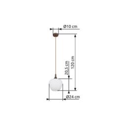 Netlighting Maxy Dome Pendant Ceiling Light Coffee Colored Opal Glass Shade 1x E27 in Brown - thumbnail 6