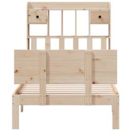 Berkfield Home Decorative Bookcase Bed without Mattress 90x200cm Solid Wood Pine in Tan - Size: 90x200 cm - thumbnail 4