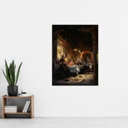 "Artery8 Wall Art Print Don Giovanni Opera Decadent Banquet Scene Oil Painting Poster in Brown - Size: W24"" x H32""" - thumbnail 4