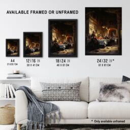 "Artery8 Wall Art Print Don Giovanni Opera Decadent Banquet Scene Oil Painting Poster in Brown - Size: W24"" x H32""" - thumbnail 3