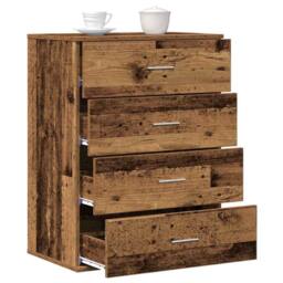 Berkfield Home Sideboard with Drawer with Storage Old wood Engineered wood in Brown - thumbnail 3