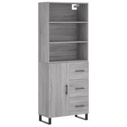 Berkfield Home Highboard Grey Sonoma 69.5x34x180 cm Engineered Wood - thumbnail 1