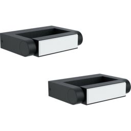 Loops 2 PACK IP44 Outdoor Wall Light Black Cast Aluminium 4.8W LED Porch Lamp