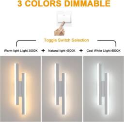 Pheashine White 40cm Parallel LED Wall Light 16W Dimmable 3000K-6500K Acrylic - thumbnail 3