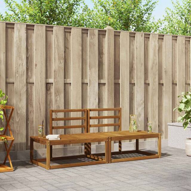 Berkfield Home Outdoor Sofa Set 2 pcs Natural 182.5 x 63 x 73 cm in Brown - image 1