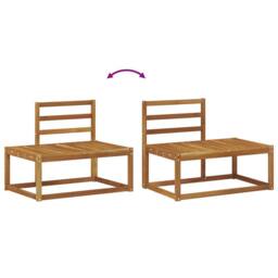 Berkfield Home Outdoor Sofa Set 2 pcs Natural 182.5 x 63 x 73 cm in Brown - thumbnail 7